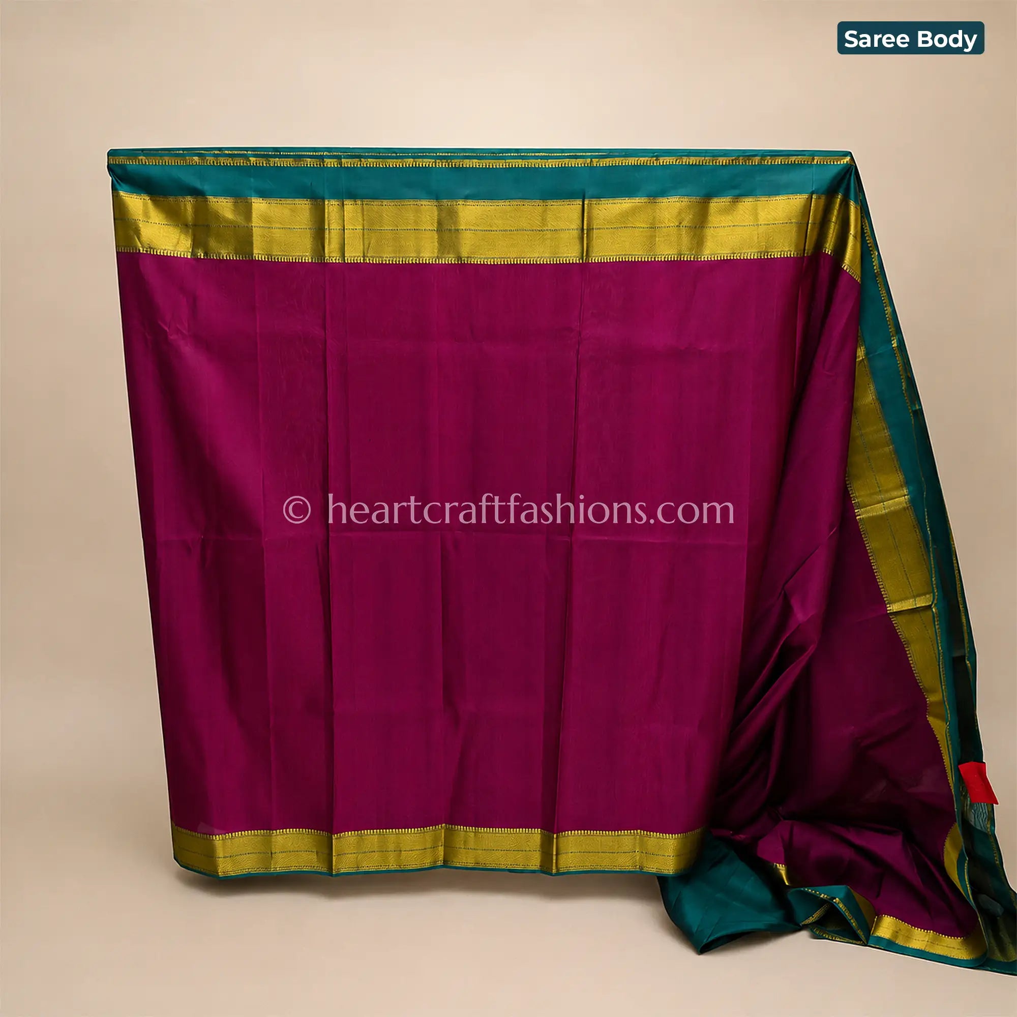 Regal Peacock Green Kanjivaram Silk Saree