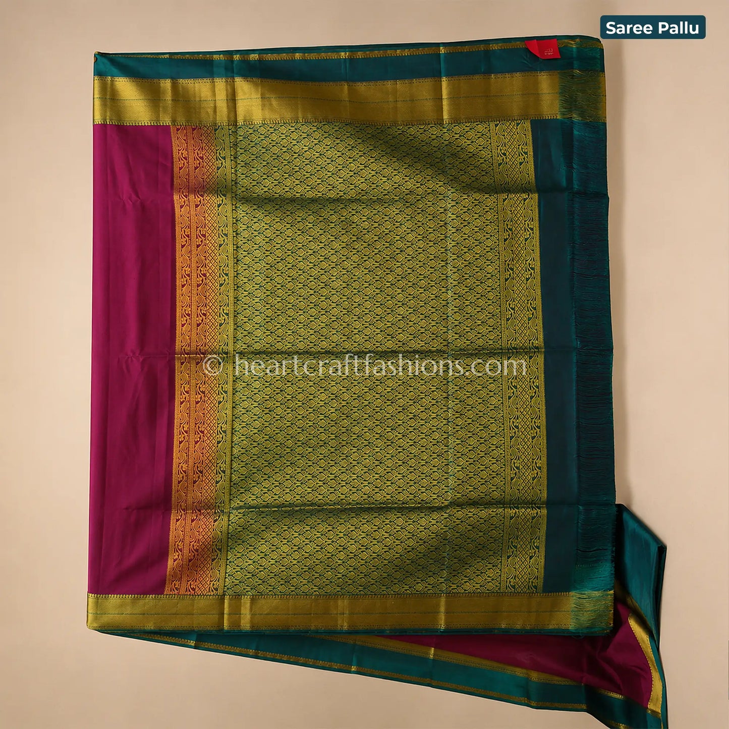 Regal Peacock Green Kanjivaram Silk Saree