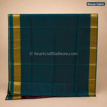 Regal Peacock Green Kanjivaram Silk Saree
