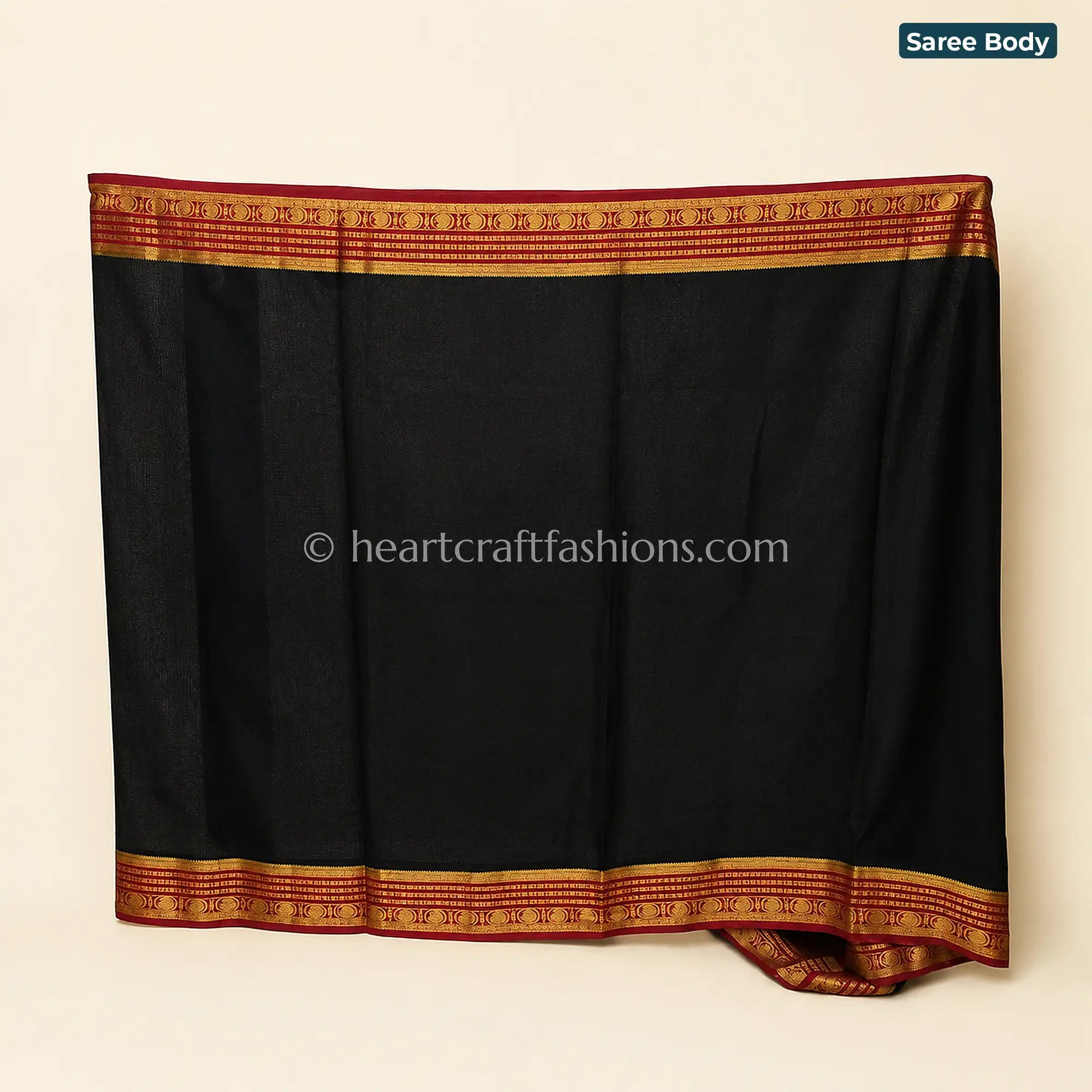 Regal Red Mysore Crepe Silk Saree