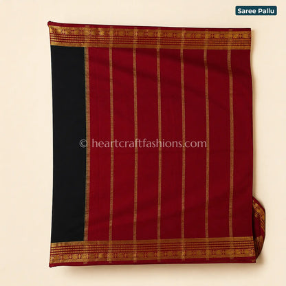 Regal Red Mysore Crepe Silk Saree