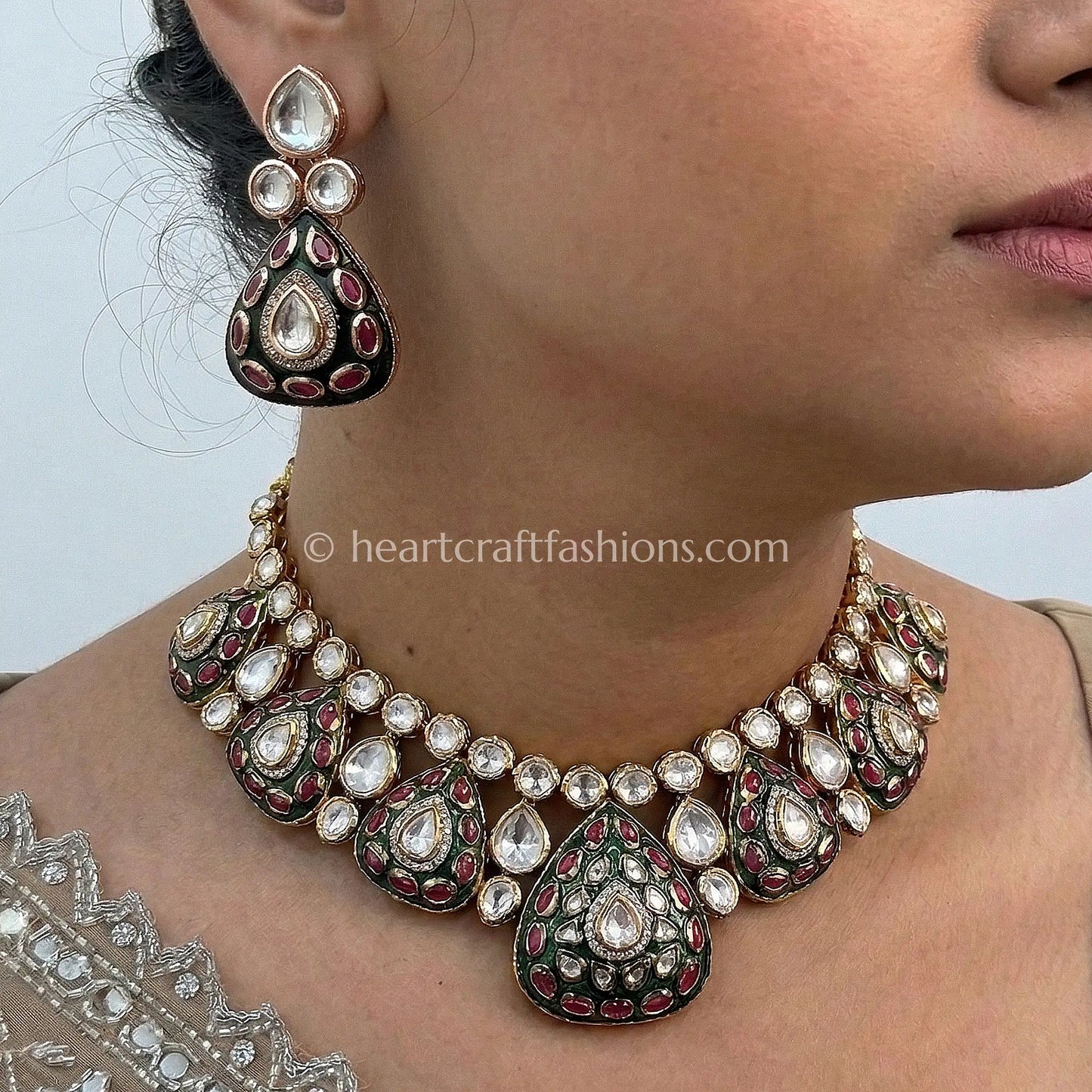 Royal Bikaneri Kundan Drop Necklace