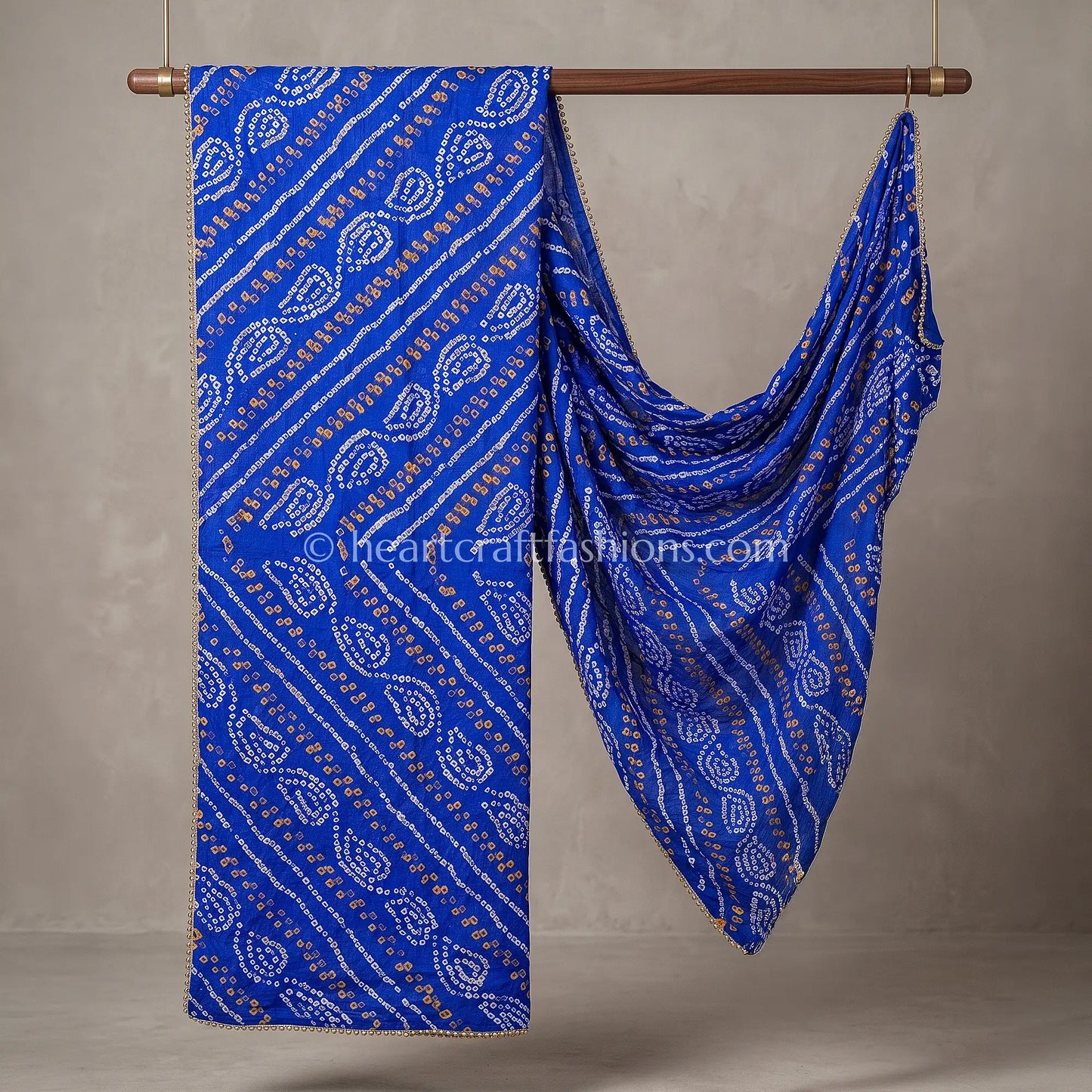Royal Blue Bandhej Printed Dupatta