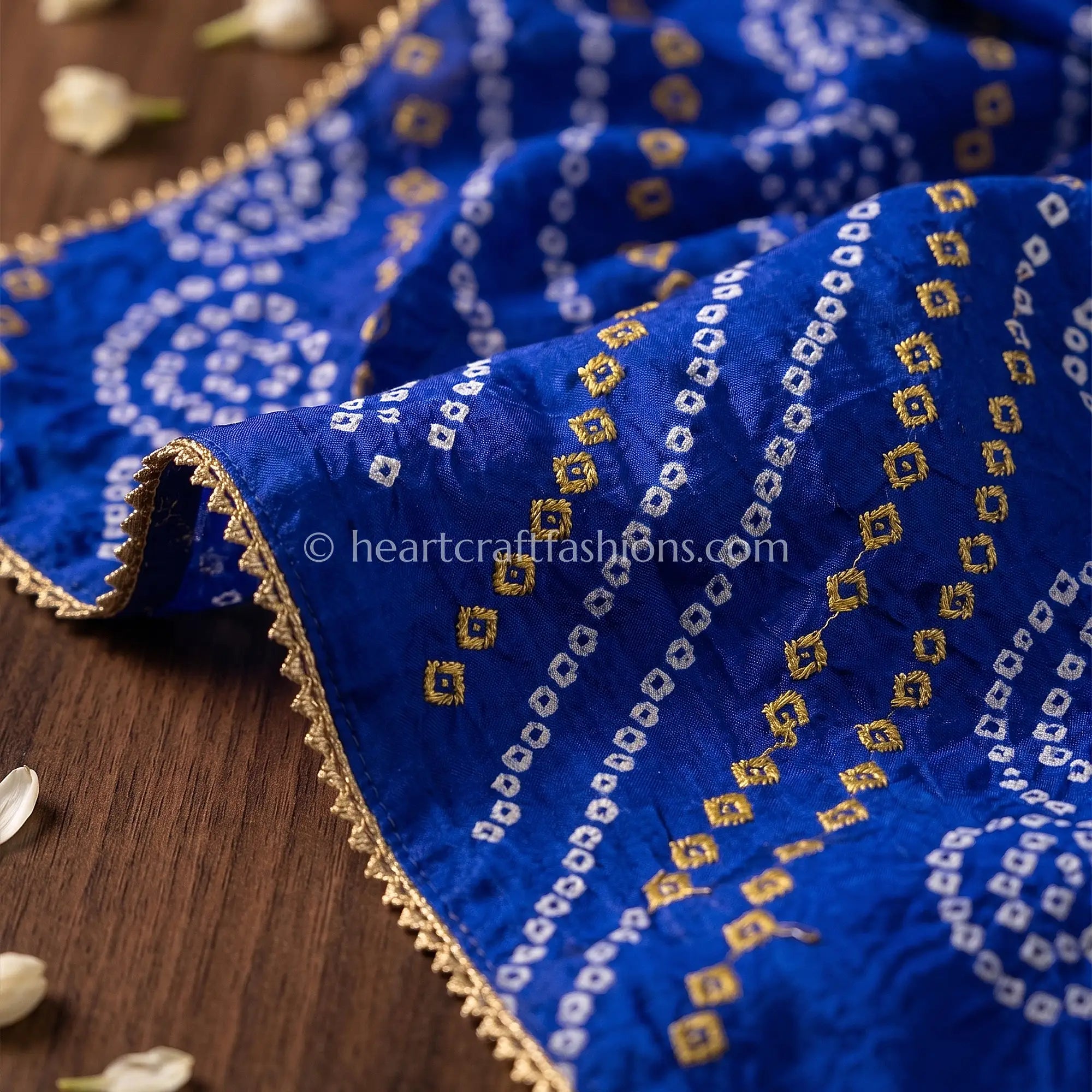 Royal Blue Bandhej Printed Dupatta