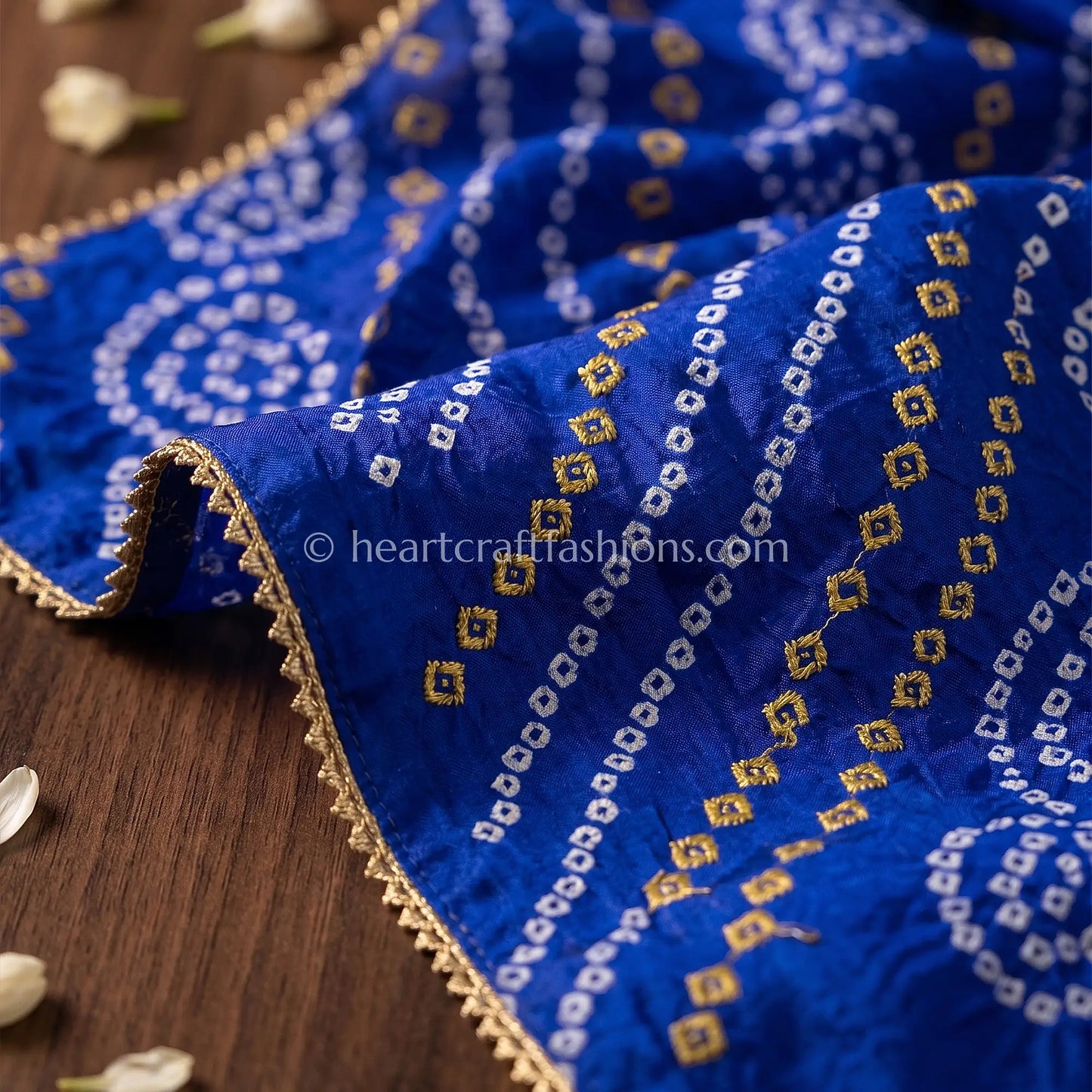 Royal Blue Bandhej Printed Dupatta