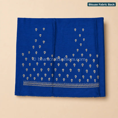 Royal Blue Designer Kora Silk Kolkata Zardosi Handwork Saree