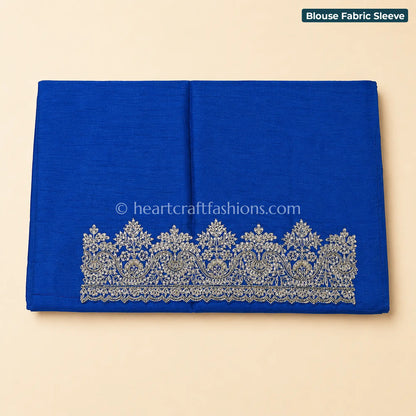 Royal Blue Designer Kora Silk Kolkata Zardosi Handwork Saree