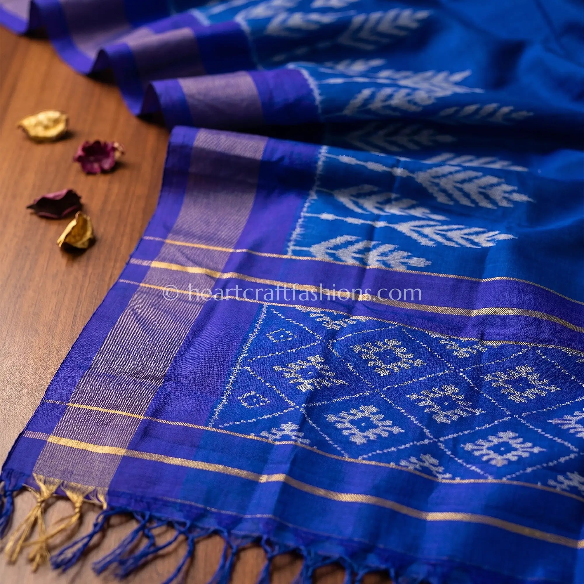 Royal Blue Ikkat Inspired Patola Silk Dupatta