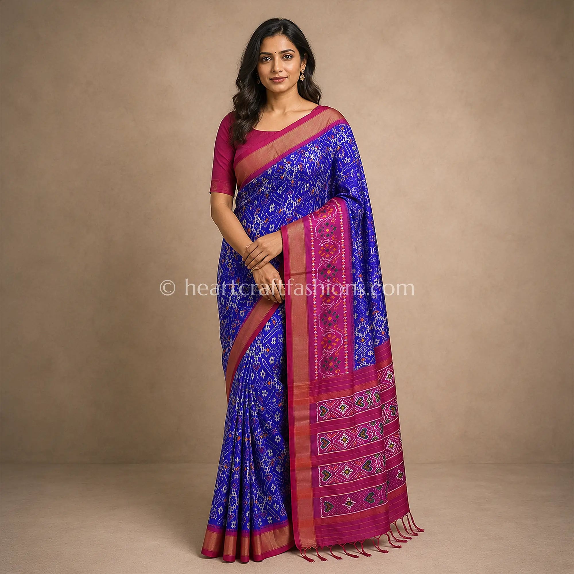 Royal Blue Patola Silk Saree