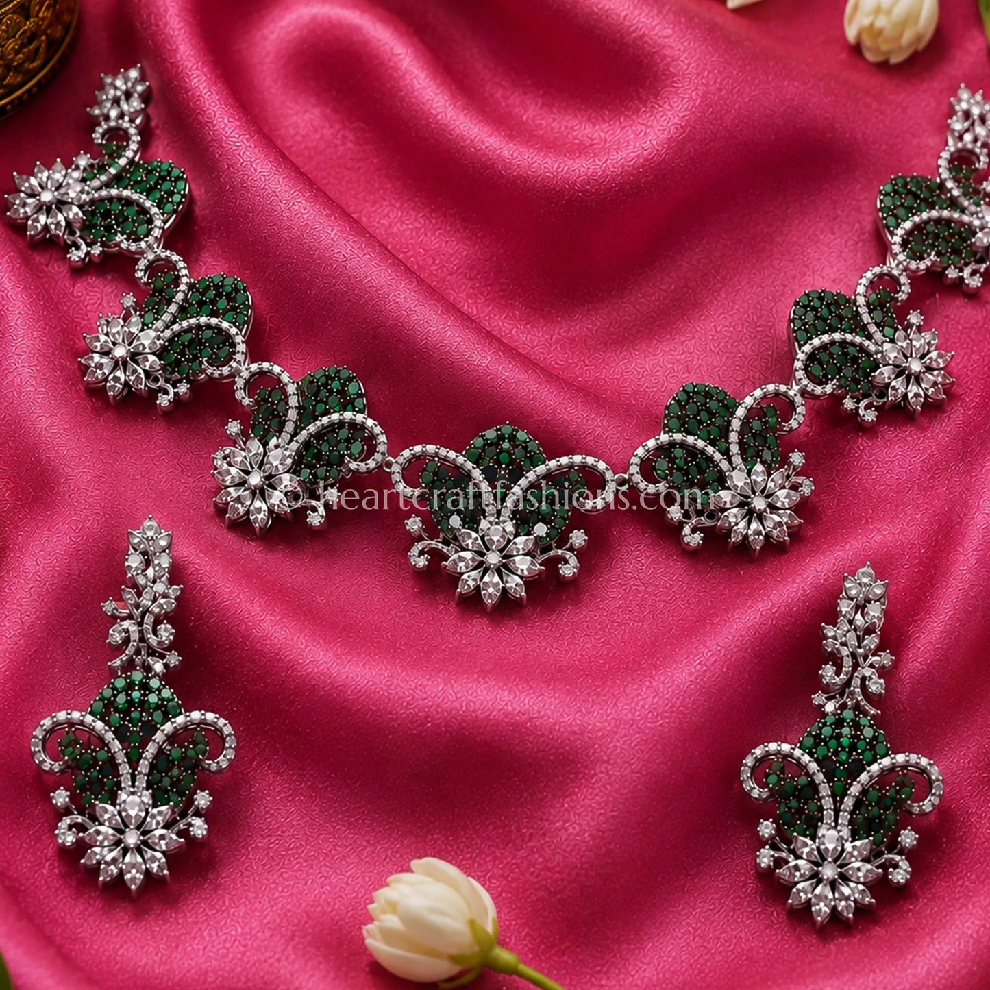 Royal Emerald Fleur-de-Lis Statement Set