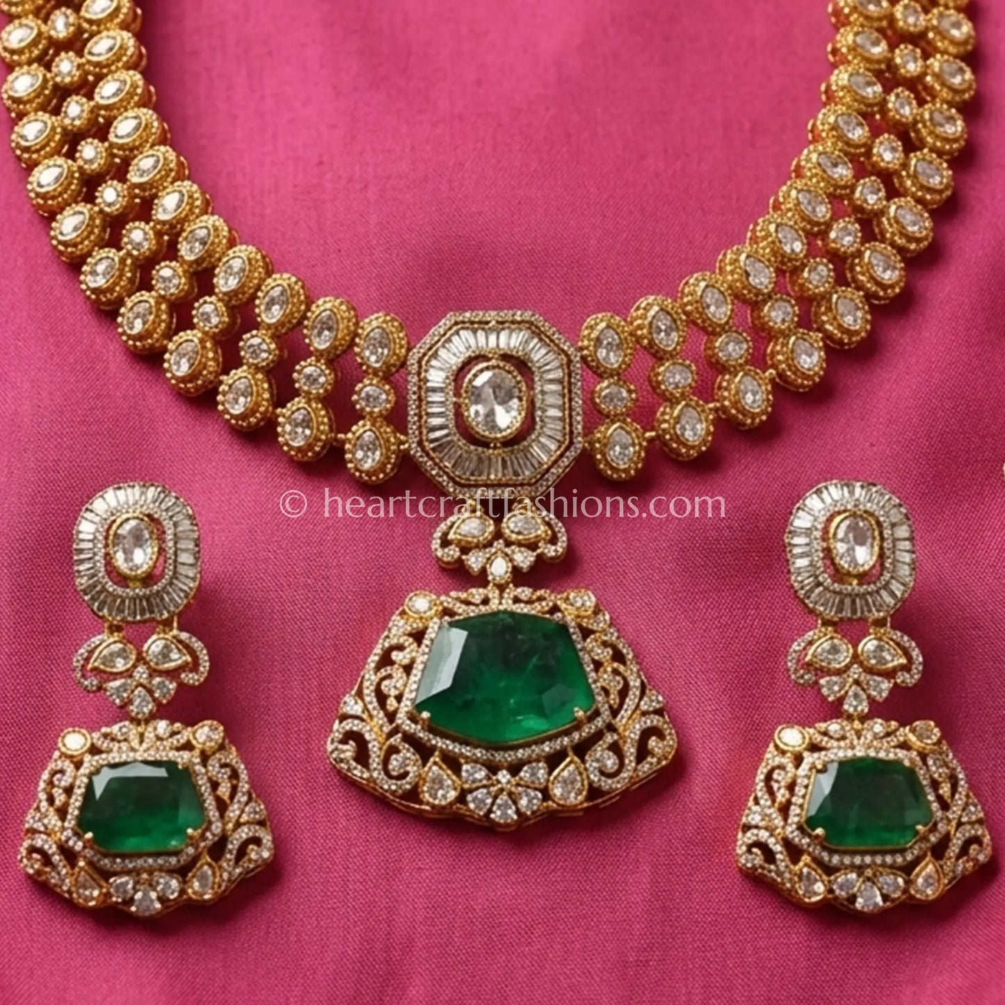 Royal Emerald Moissanite Doublet Choker