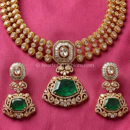 Royal Emerald Moissanite Doublet Choker
