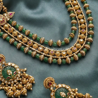 Royal Green Stone Layered Set