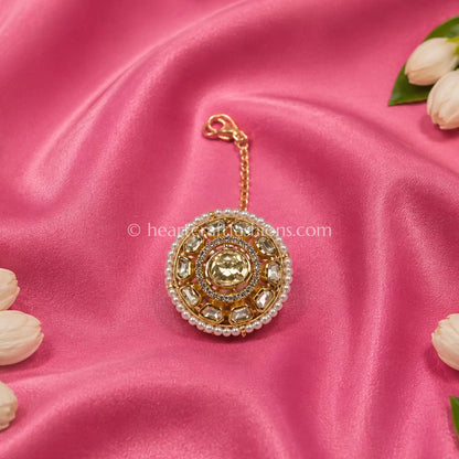 Royal Moissanite Champagne Kundan Borla