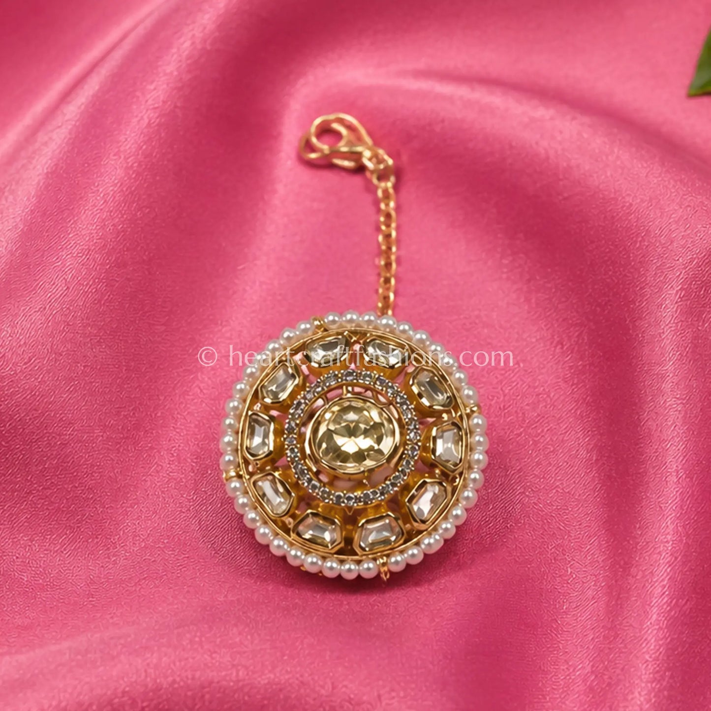 Royal Moissanite Champagne Kundan Borla