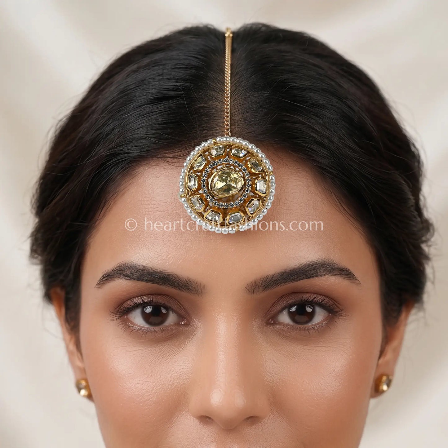 Royal Moissanite Champagne Kundan Borla