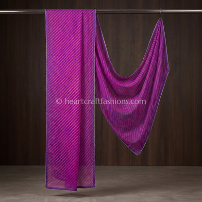Royal Purple Chiffon Leheriya Dupatta