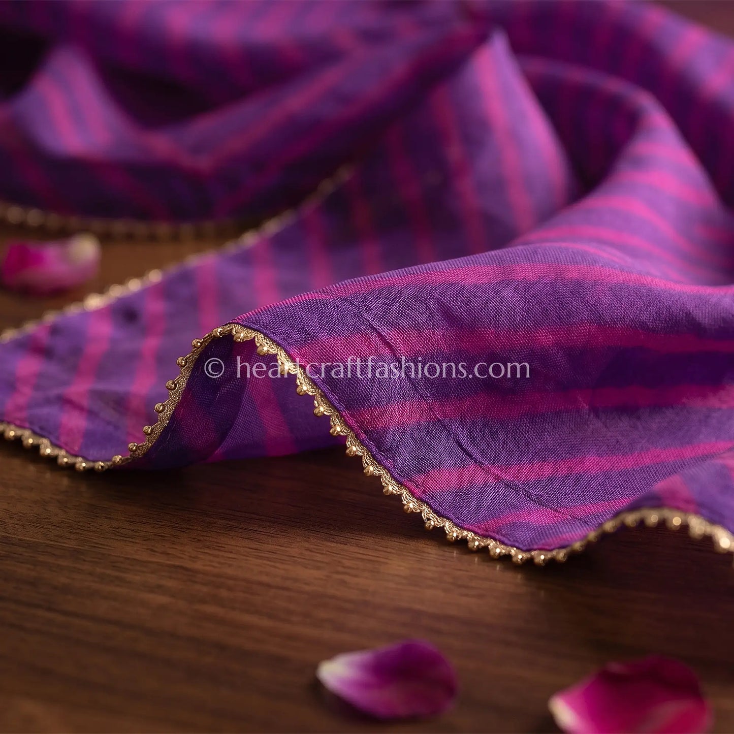 Royal Purple Chiffon Leheriya Dupatta