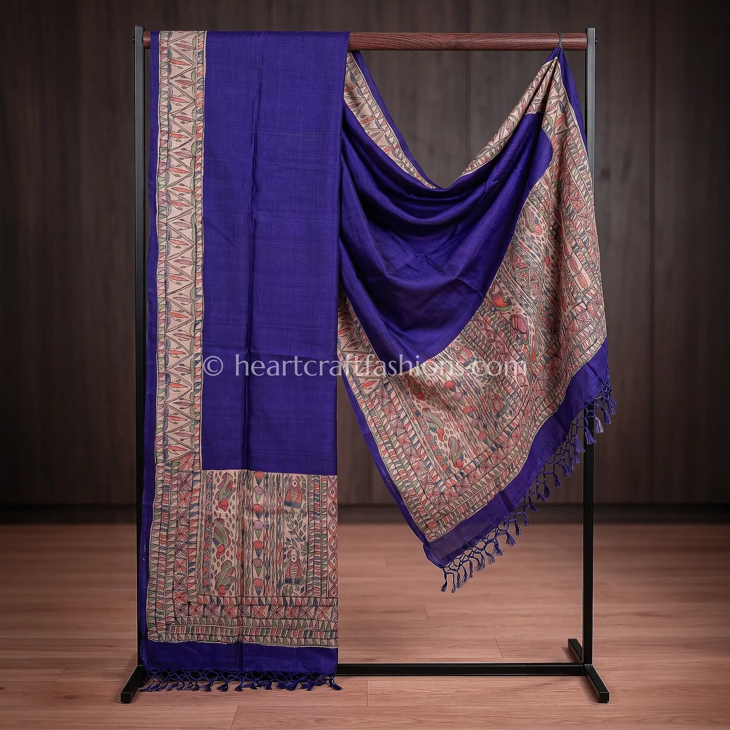 Royal Purple Hand Painted Madhubani Dupatta