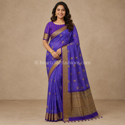 Royal Purple Kora Silk Banarasi Saree