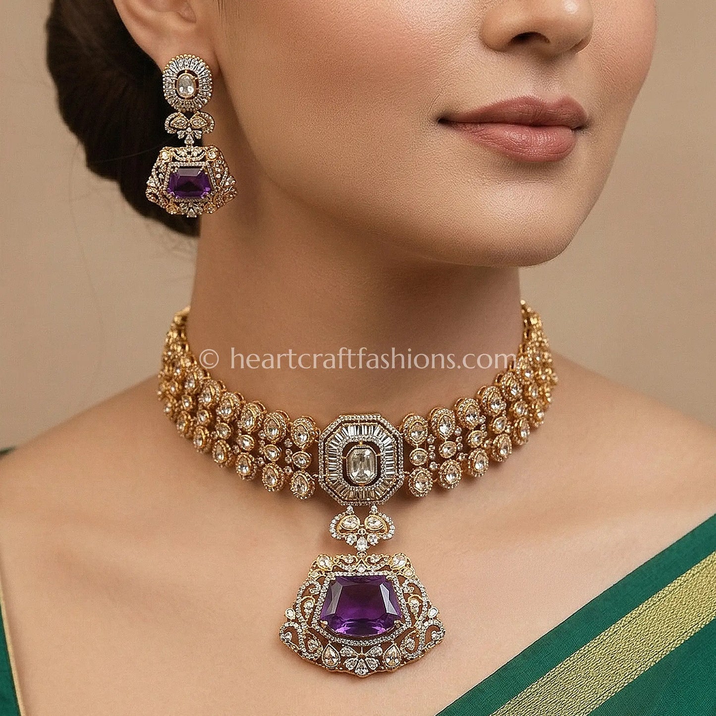 Royal Purple Moissanite Doublet Choker