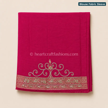 Royal Rani Pink Banarasi Khadi Bandhej Saree