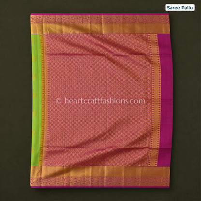 Royal Rani Pink Mysore Crepe Silk Saree