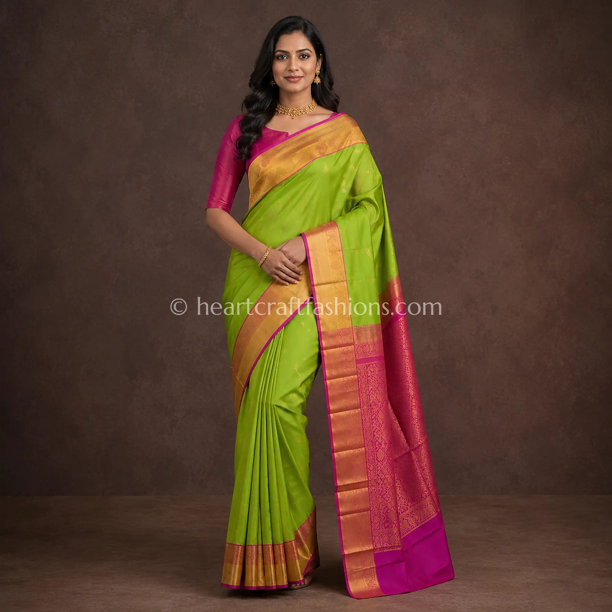 Pista green Kanjivaram Silk Saree