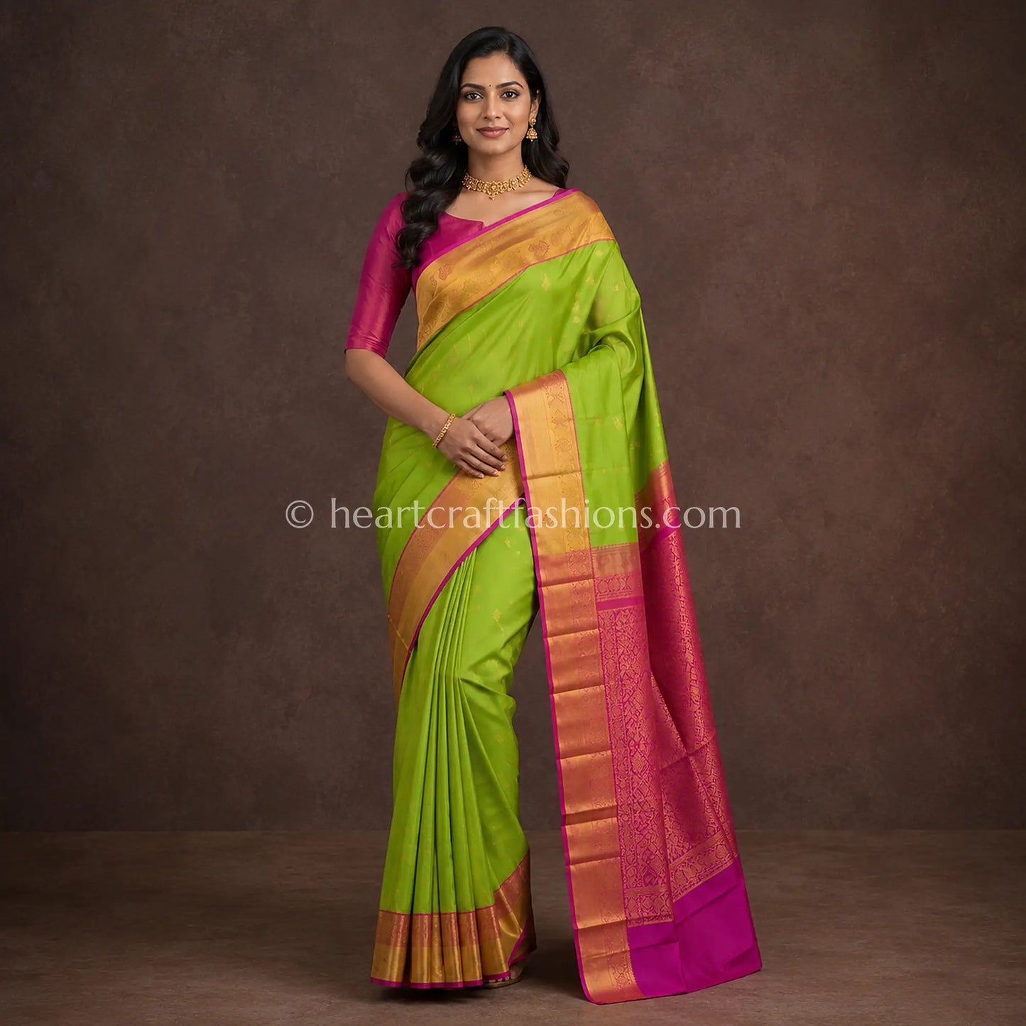 Royal Rani Pink Mysore Crepe Silk Saree