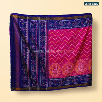 Royal Rani Pink Patola Silk Saree