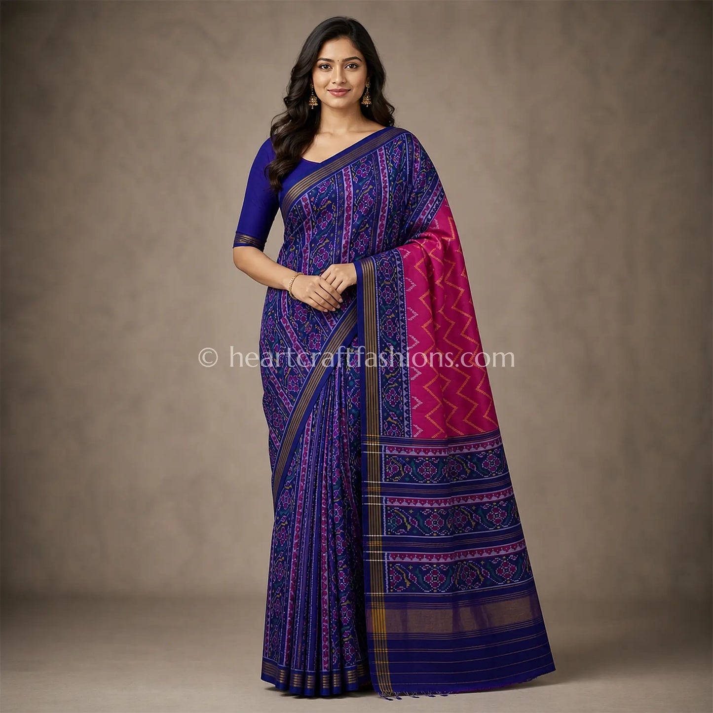 Royal Rani Pink Patola Silk Saree
