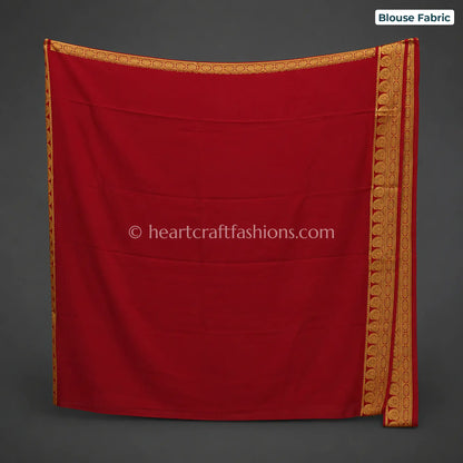 Royal Red Mysore Crepe Silk Saree