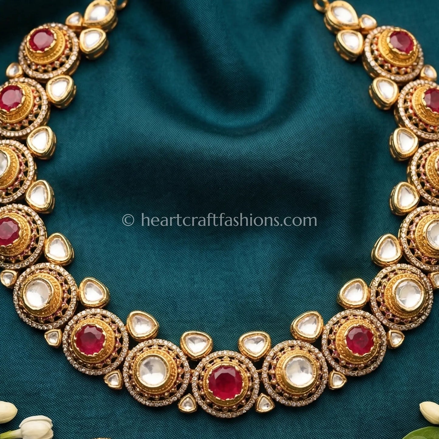 Royal Ruby Moissanite Polki Choker Set