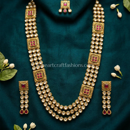 Royal Square Motif Polki Set
