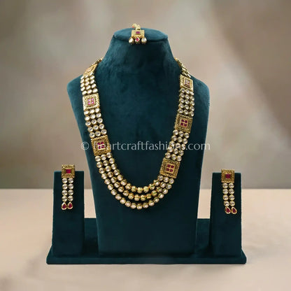 Royal Square Motif Polki Set