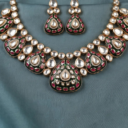 Royal Bikaneri Kundan Drop Necklace