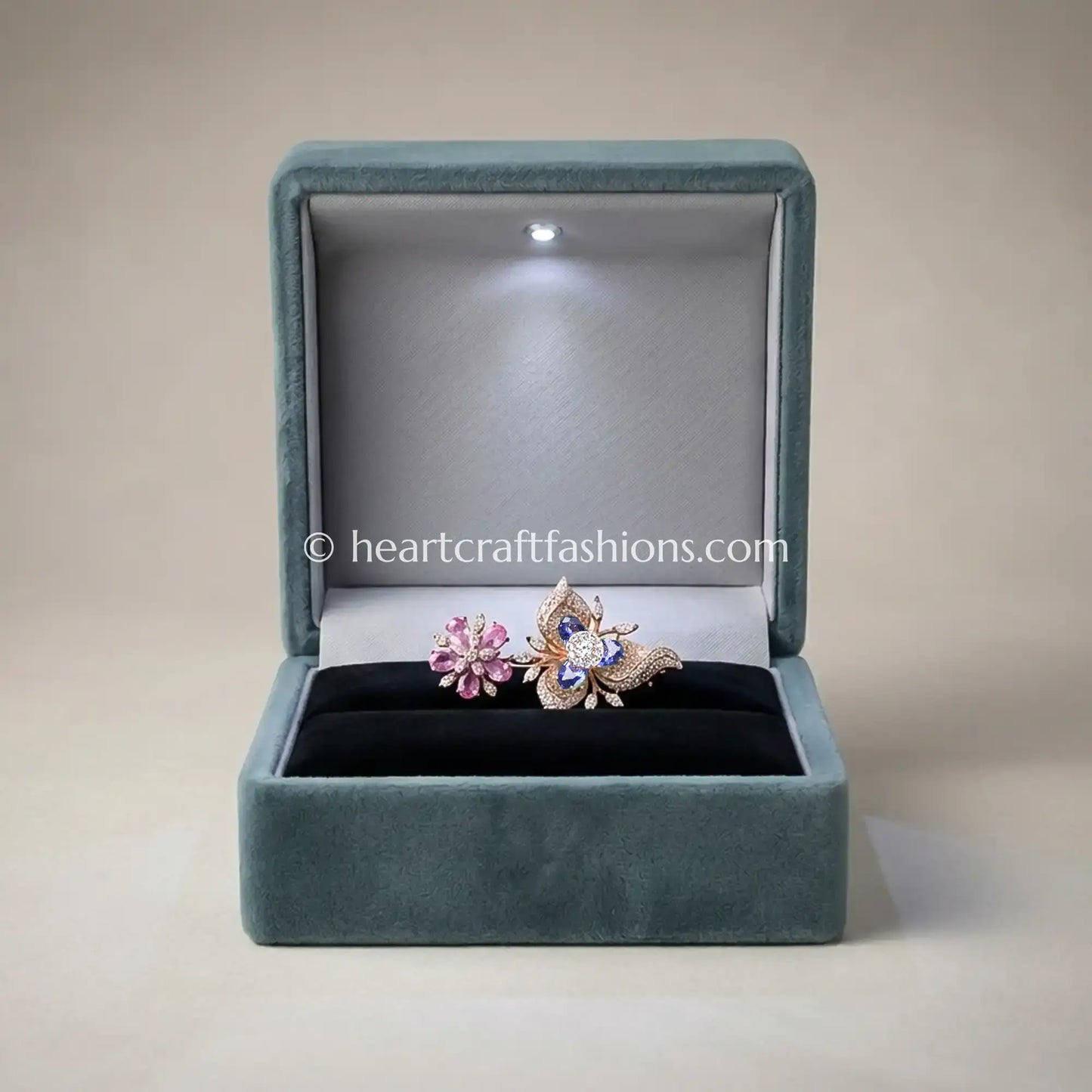 Royal Dual Bloom Statement Ring