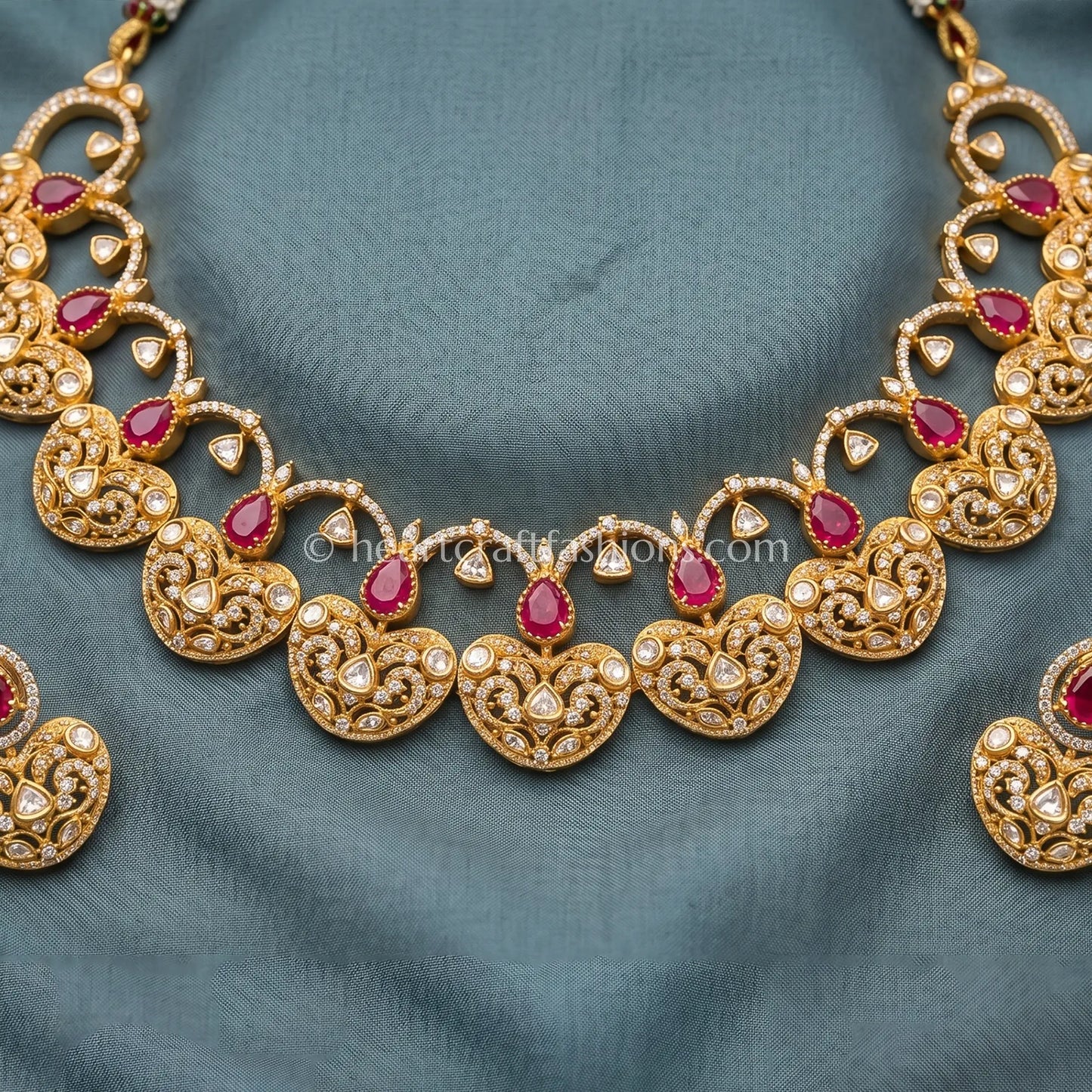 Royal Moissanite Heart Necklace Set