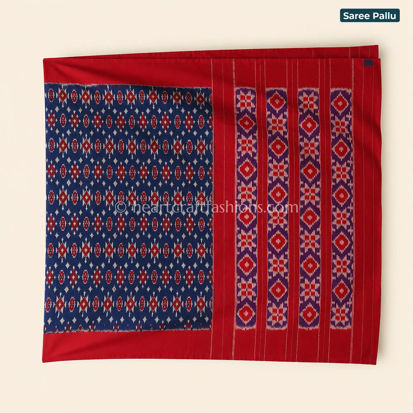 Royal Navy & Red Patola Mercerized Cotton Saree