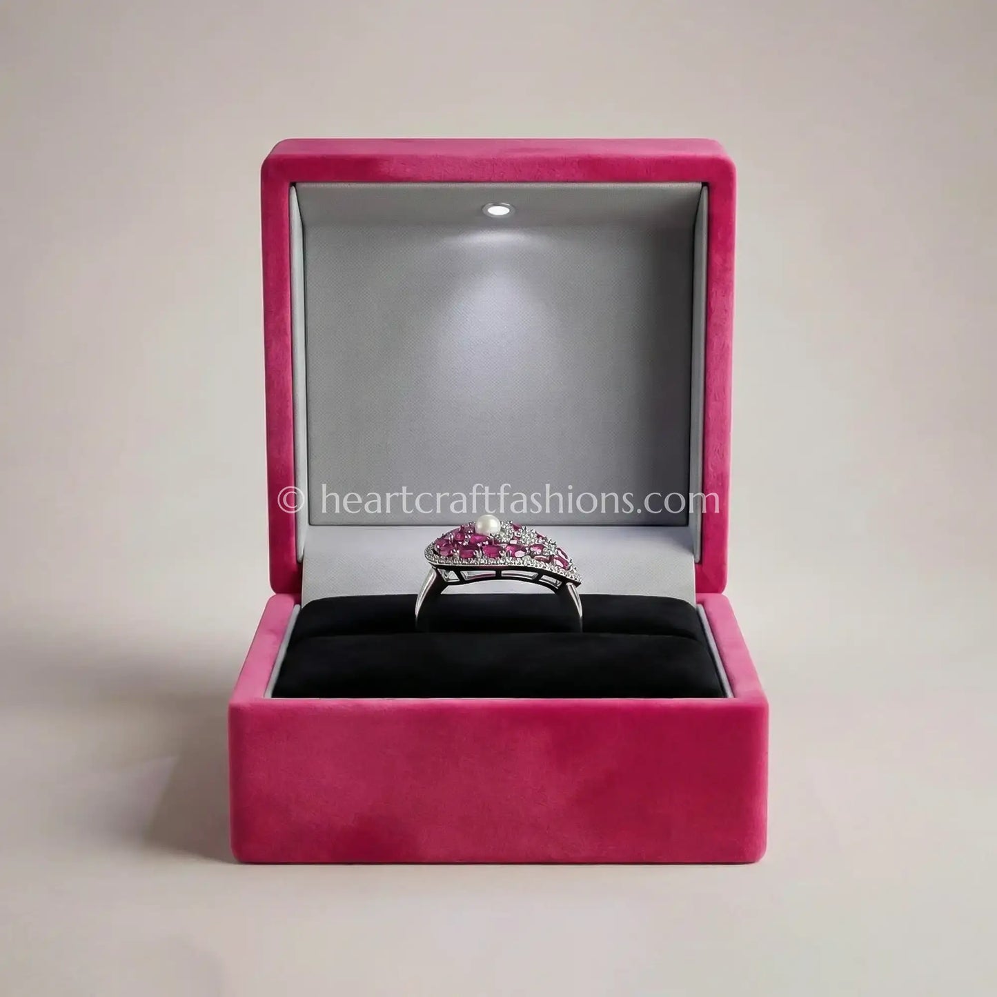 Ruby Blossom Leaf Statement Ring