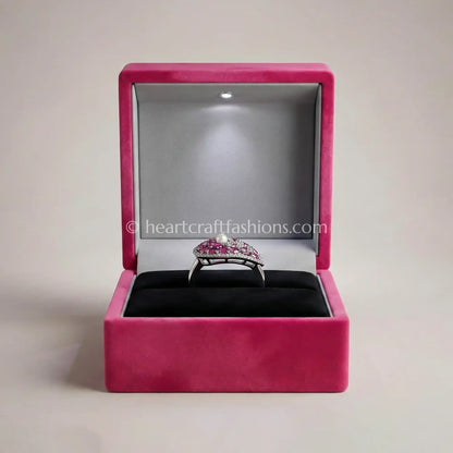 Ruby Blossom Leaf Statement Ring