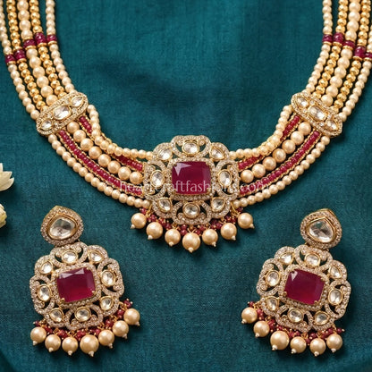 Ruby Doublet Sunehri Kundan Choker Set