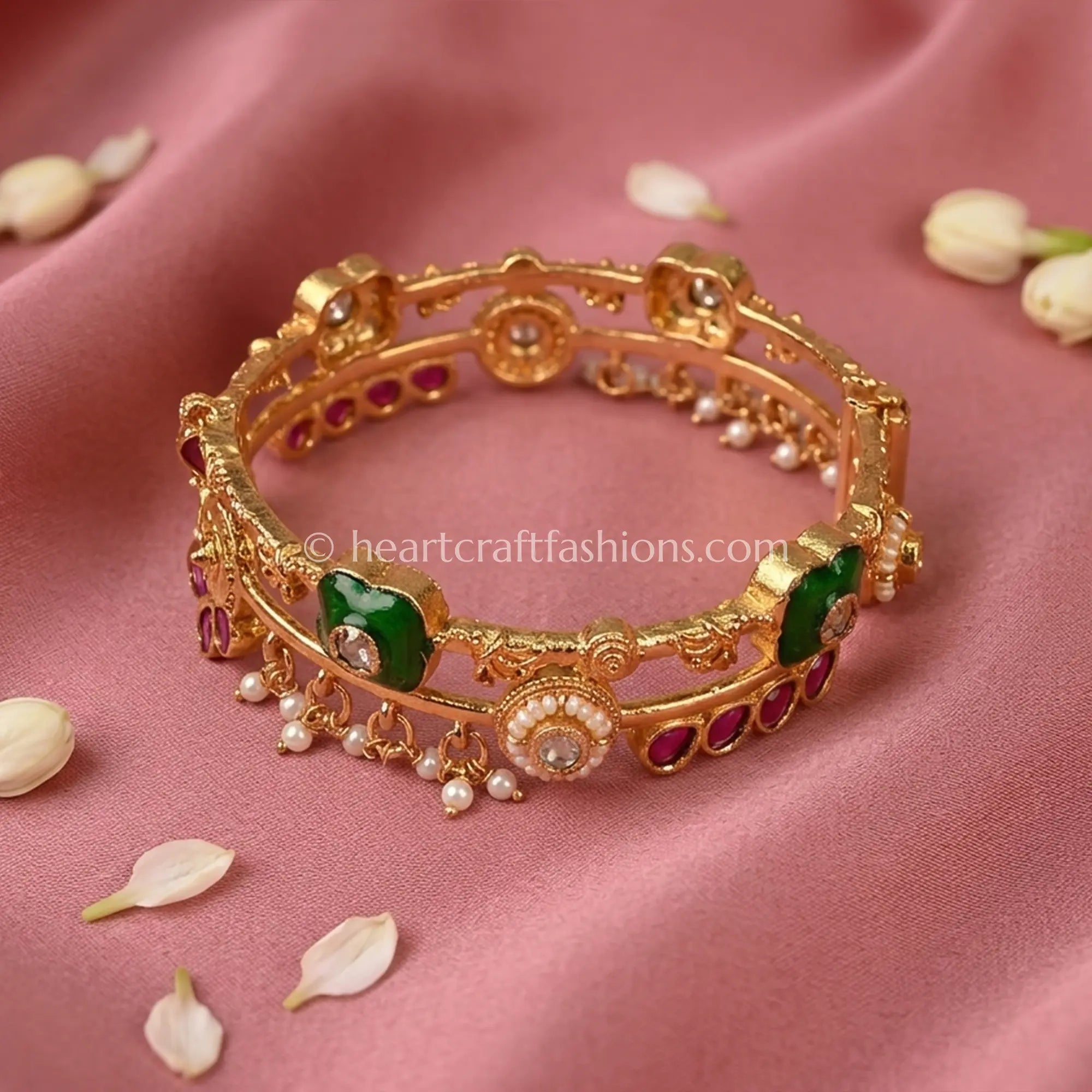 Ruby Emerald Heritage Charm Bracelet