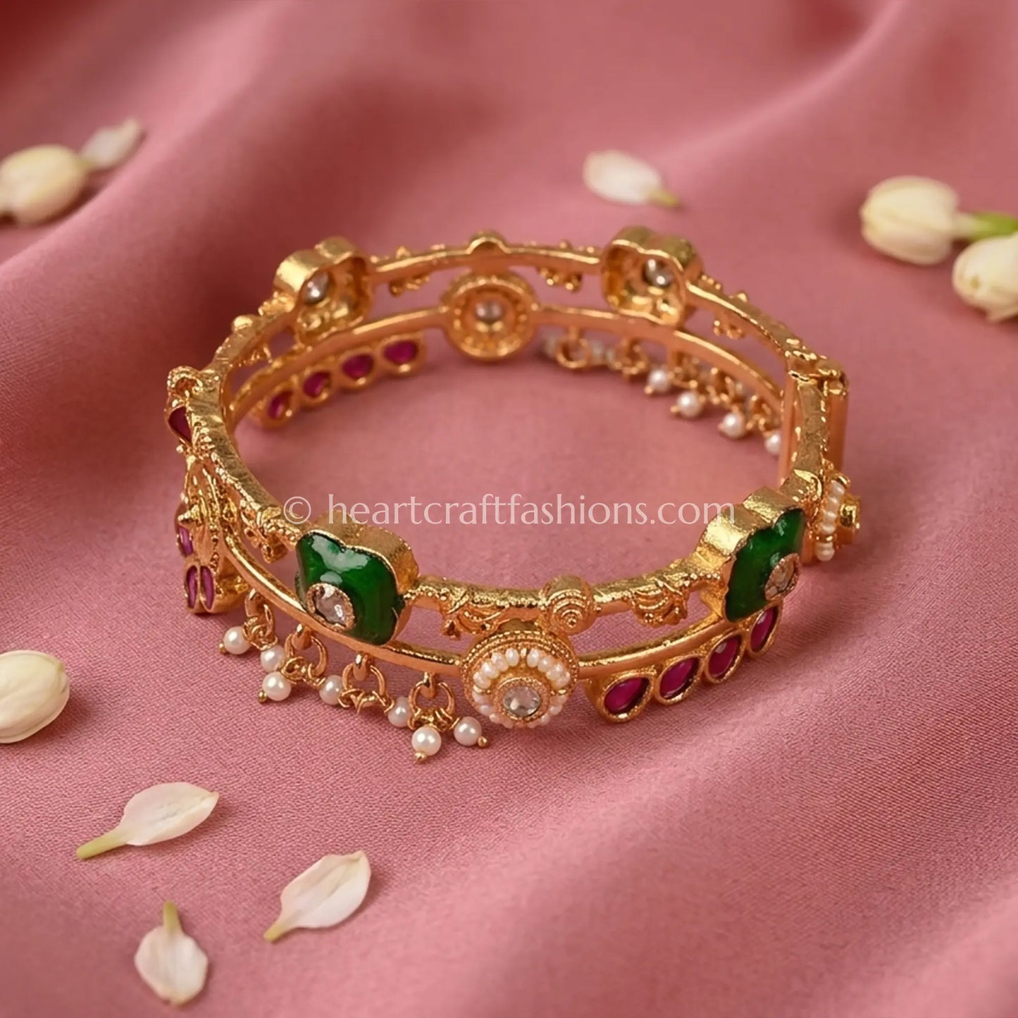 Ruby Emerald Heritage Charm Bracelet