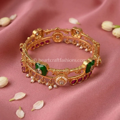 Ruby Emerald Heritage Charm Bracelet