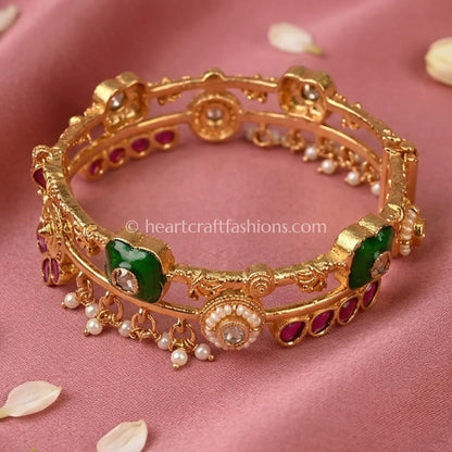 Ruby Emerald Heritage Charm Bracelet