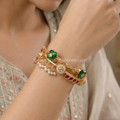 Ruby Emerald Heritage Charm Bracelet