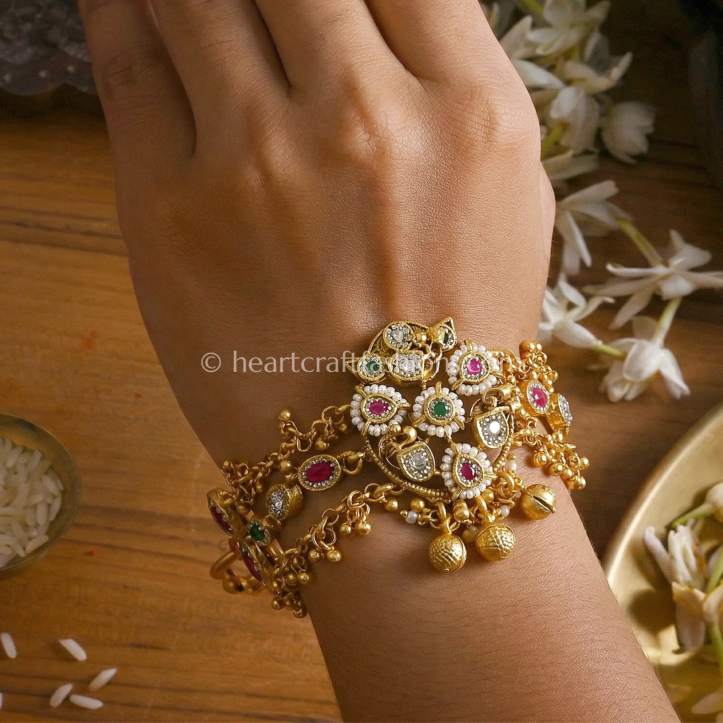 Ruby Emerald Heritage Hanging Bracelet
