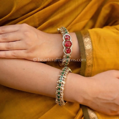 Ruby Emerald Heritage Sleek Bangles