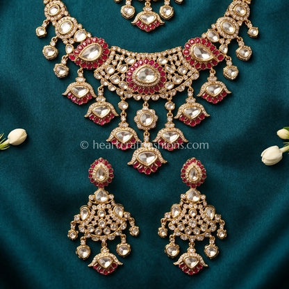 Ruby Glow Sunehri Kundan Statement Necklace